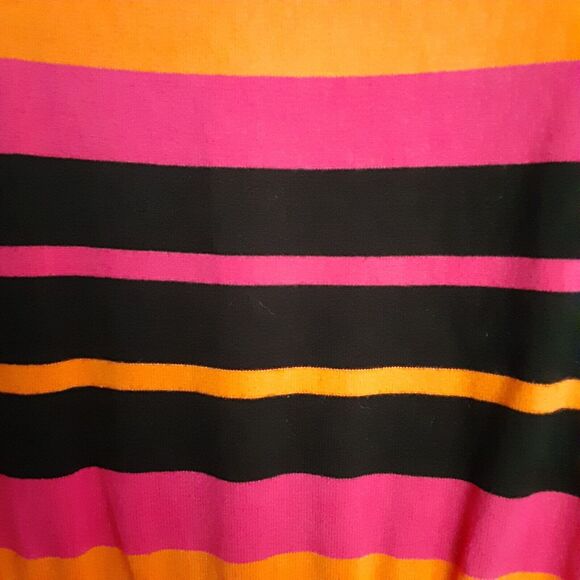 Dots Vibrant Stripe Top sz XL Ribbed Hot Pink Orange Black - Picture 7 of 7